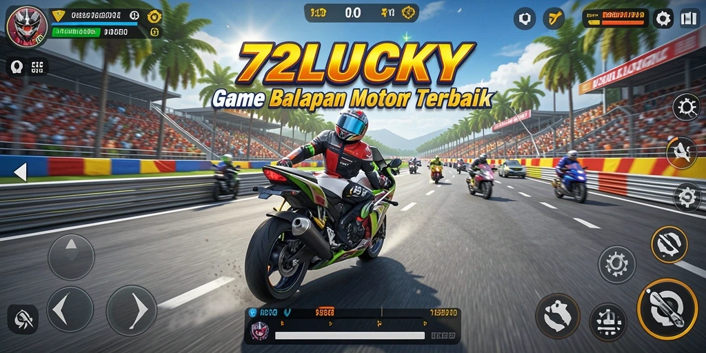 Gameplay mendebarkan di 72LUCKY dengan balapan motor penuh aksi.