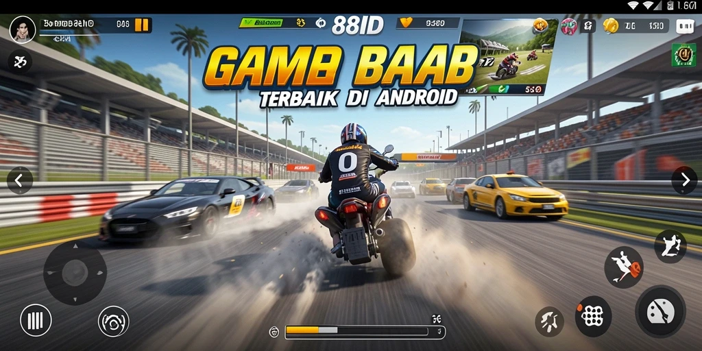 Tampilan gameplay menegangkan dalam balapan di 88ID.