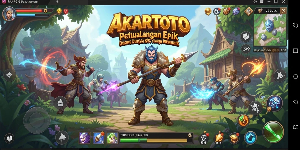 Screenshot gameplay AKARTOTO dengan grafis RPG yang menawan.