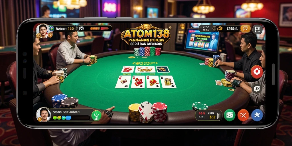 Tampilan permainan poker yang seru dan interaktif di ATOM138.