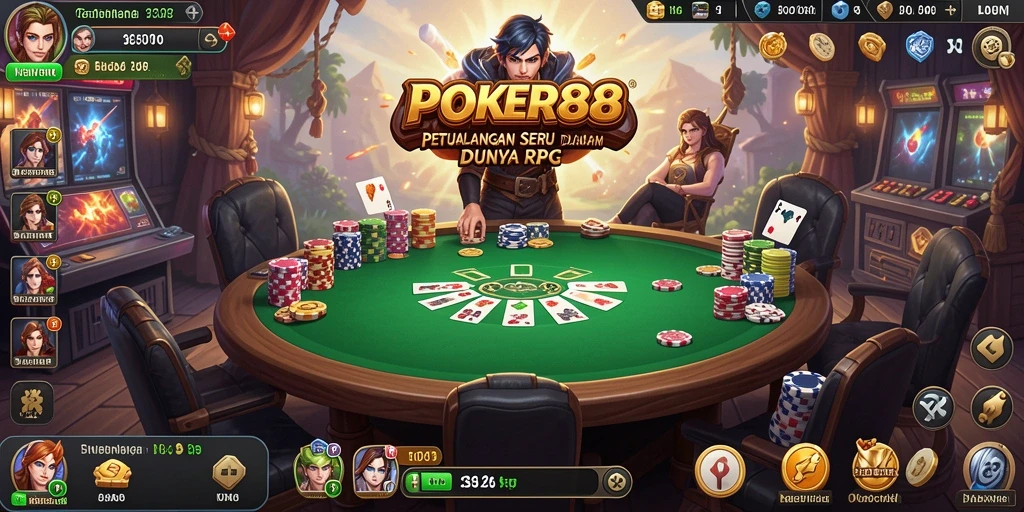 Tampilan layar permainan POKER88 menampilkan aksi pertempuran seru dan karakter menawan.
