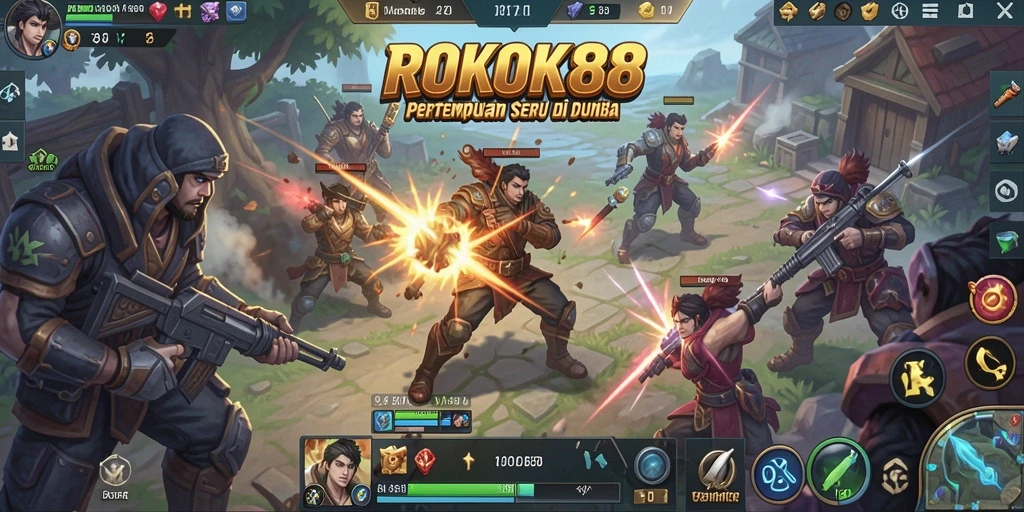 Gameplay mendebarkan dari ROKOK88 dalam aksi pertempuran MOBA.