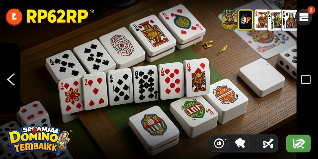 Screenshot menampilkan gameplay seru dari RP62RP, permainan Domino yang menantang.