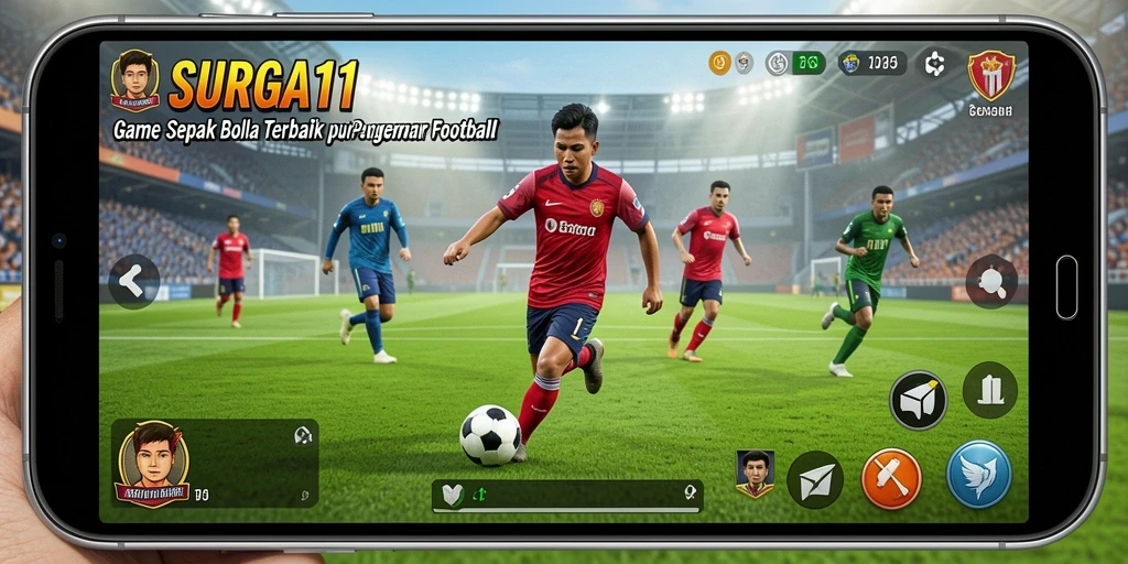 Screenshot gameplay SURGA11 menampilkan aksi seru permainan Football.