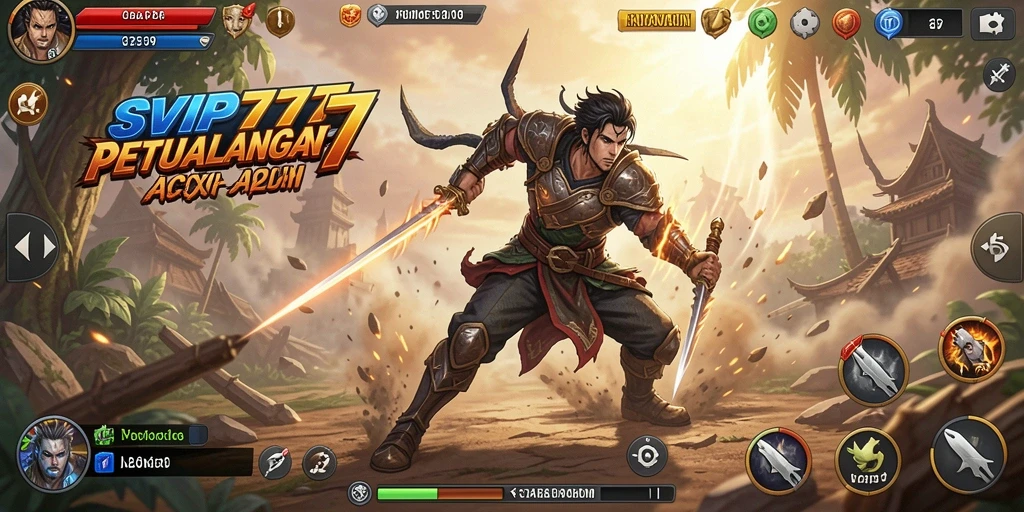 Tampilan aksi seru dalam gameplay SVIP777 dengan musuh yang menantang.